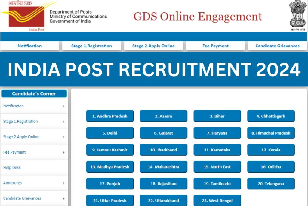 India Post Office Recruitment 2024 : GDS, MTS Notification, Apply Online