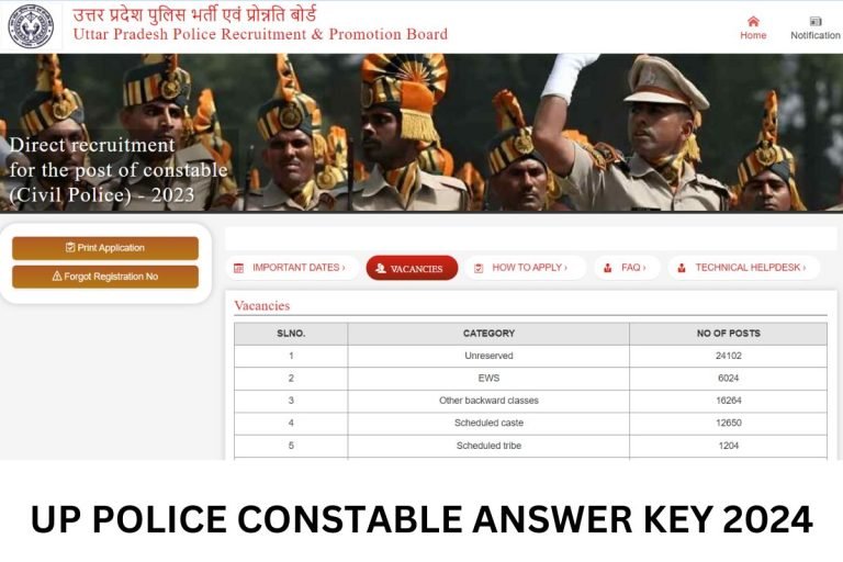 Answer Police UP Police Constable Answer Key 2024, Cut Off Marks @ uppbpb.gov.in
