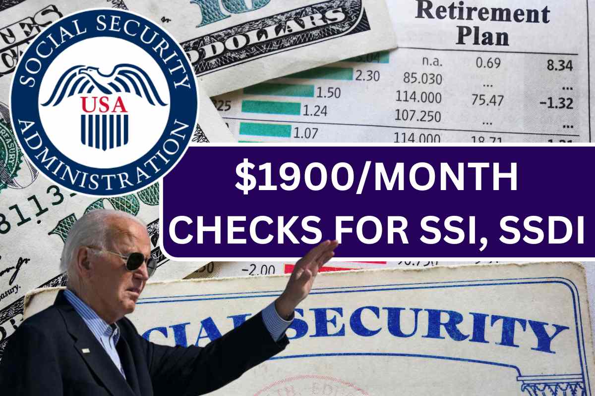 1900/Month Checks For SSI, SSDI August 2024 Check Payment Date